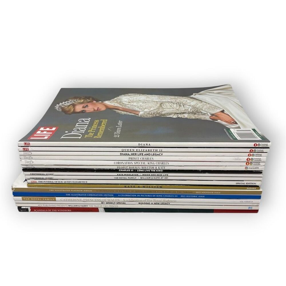 Royal Family Magazine Lot of 17 Life People Princess Diana Kate Queen Elizabeth